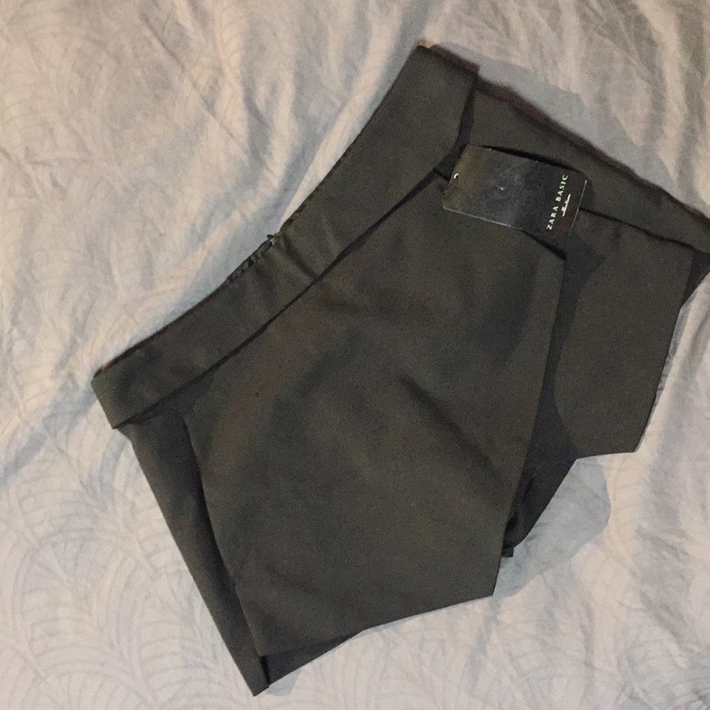 NWT Zara Basic Asymmetric Hem Shorts